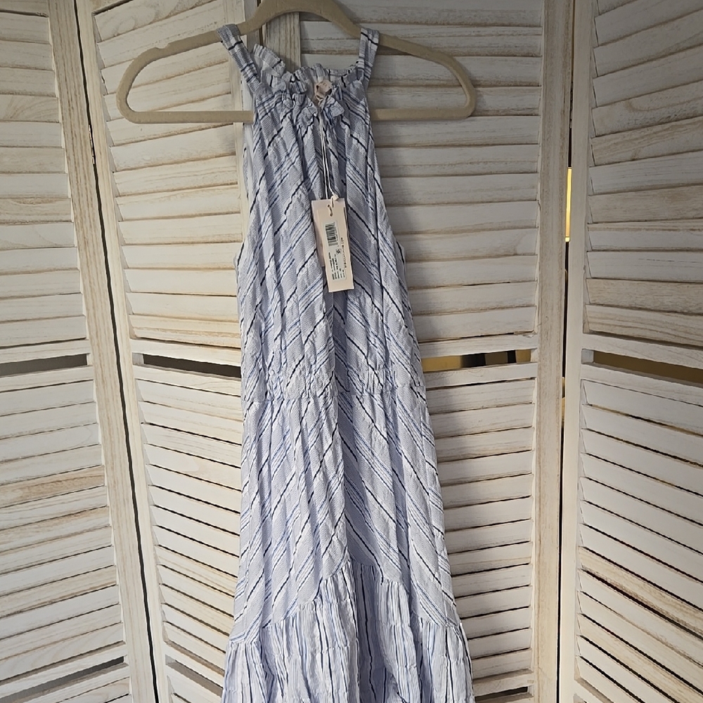 Blue Striped Maxi Dress